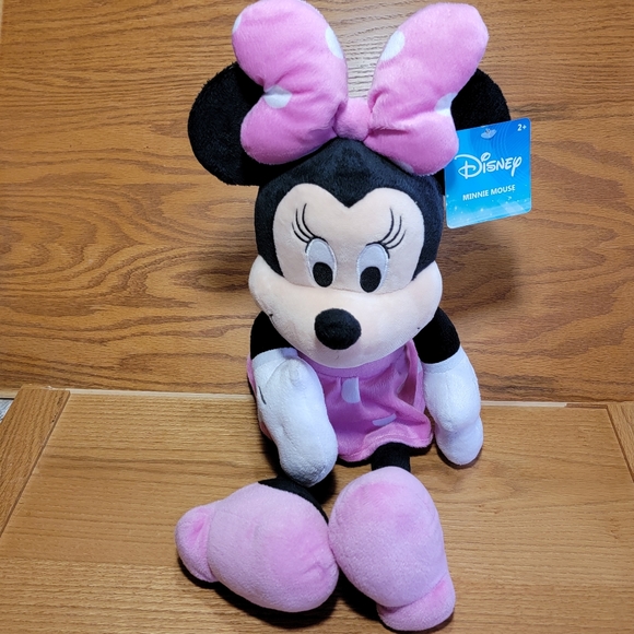 Disney Other - Disney Store Minnie Mouse Plush Stuffed Toy 19" Doll - Soft Pink Polka Dot